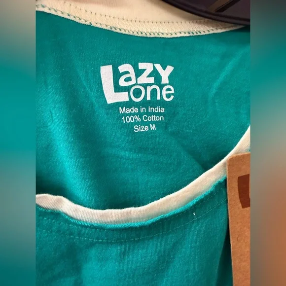 Lazy One Turquoise and Navy Turtle Pajama Set - Picture 3 of 3